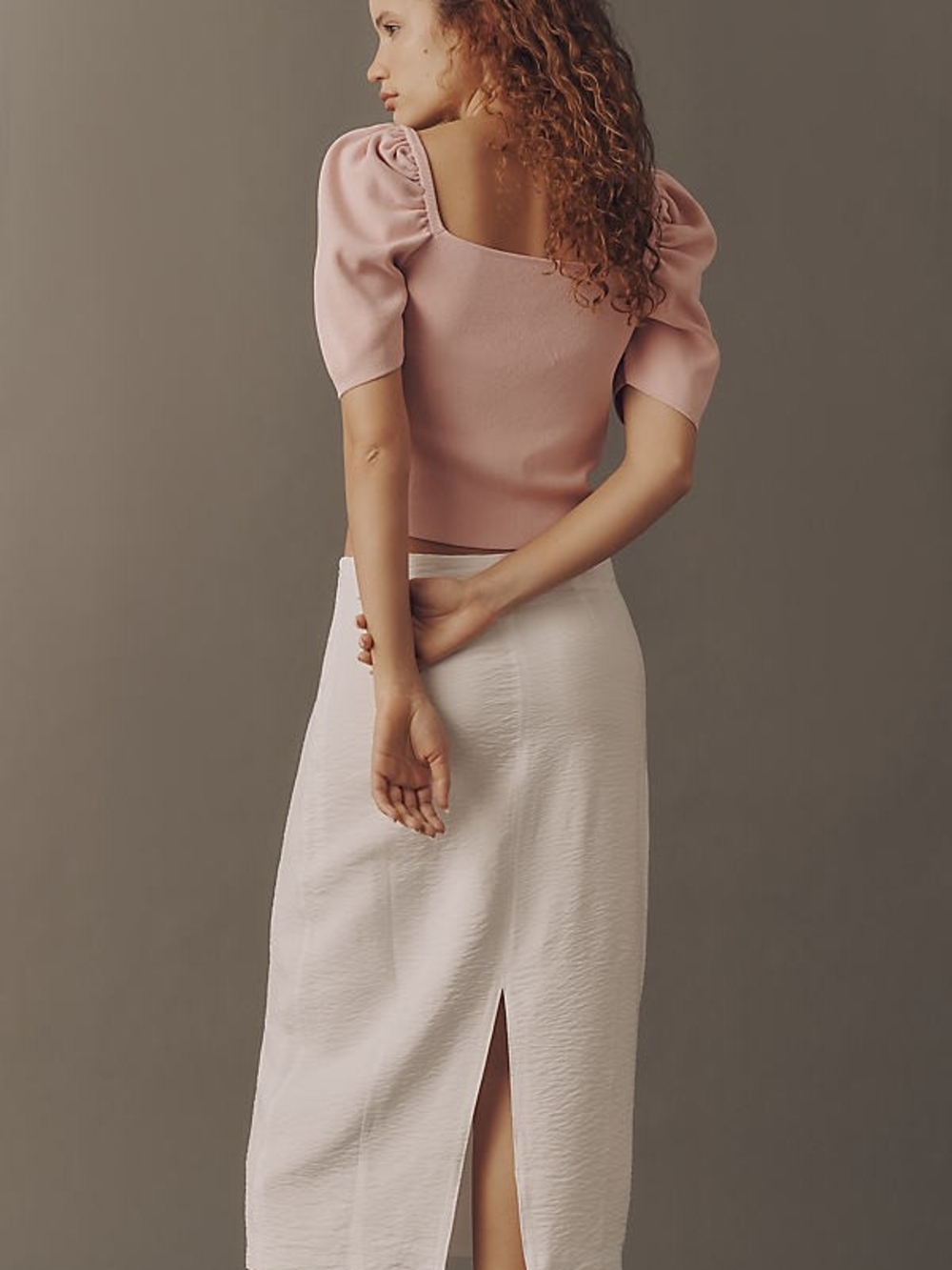 Anthropologie Barrel Midi Skirt